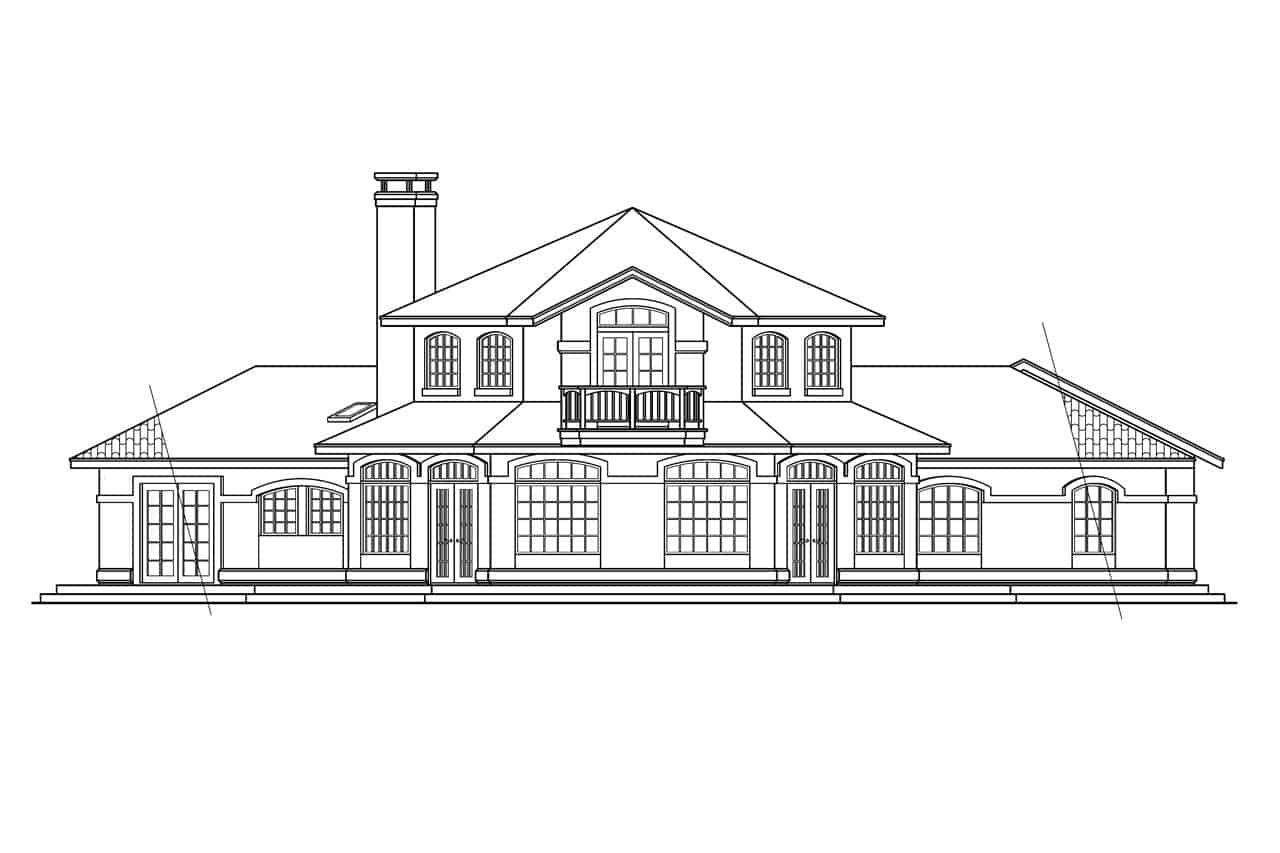 Home Plan Rear Elevation of this 3-Bedroom,2979 Sq Ft Plan -108-1582