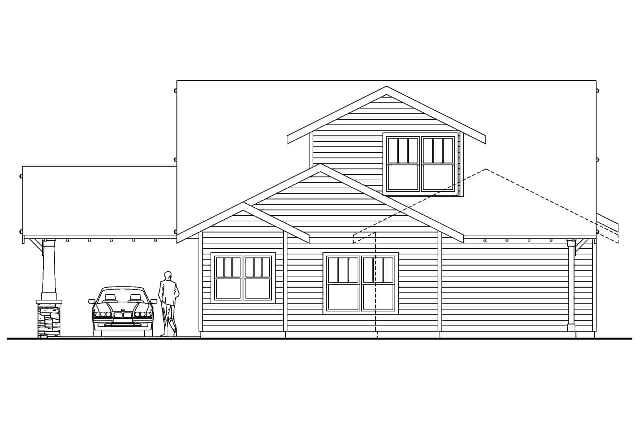 Home Plan Rear Elevation of this 3-Bedroom,2222 Sq Ft Plan -108-1586
