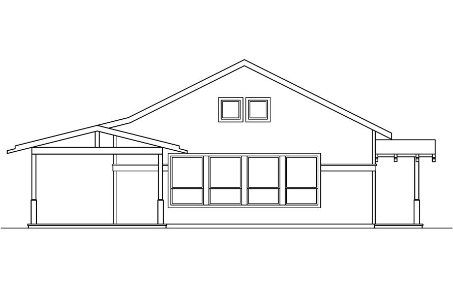 Home Plan Right Elevation of this 1-Bedroom,960 Sq Ft Plan -108-1592