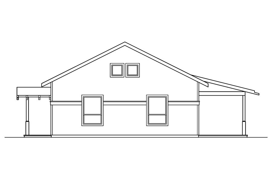 Home Plan Left Elevation of this 1-Bedroom,960 Sq Ft Plan -108-1592