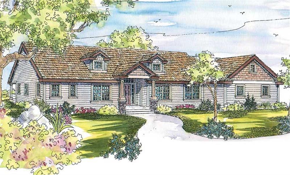 Front elevation of Coastal home (ThePlanCollection: House Plan #108-1593)