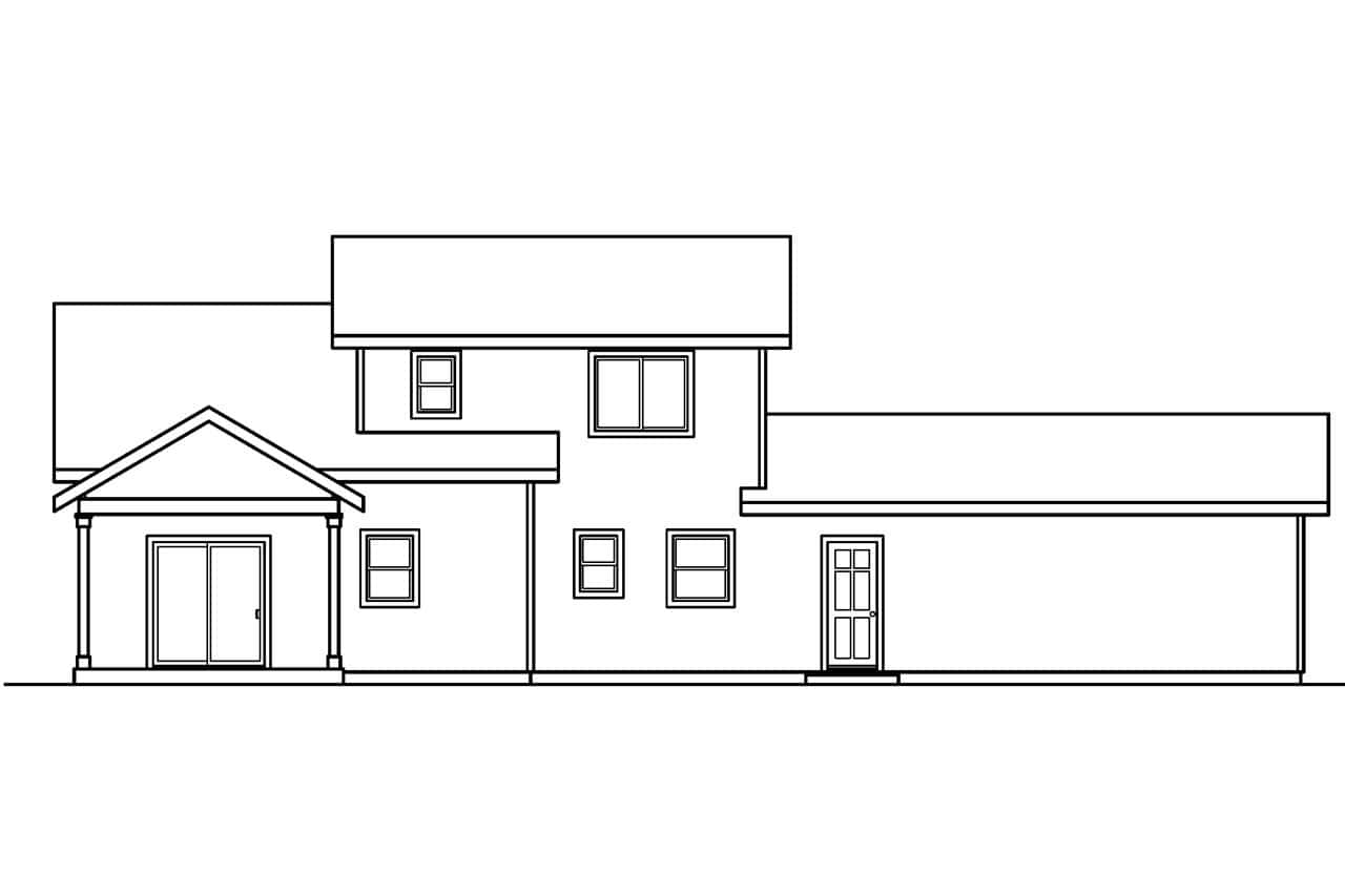 Home Plan Rear Elevation of this 3-Bedroom,2305 Sq Ft Plan -108-1608