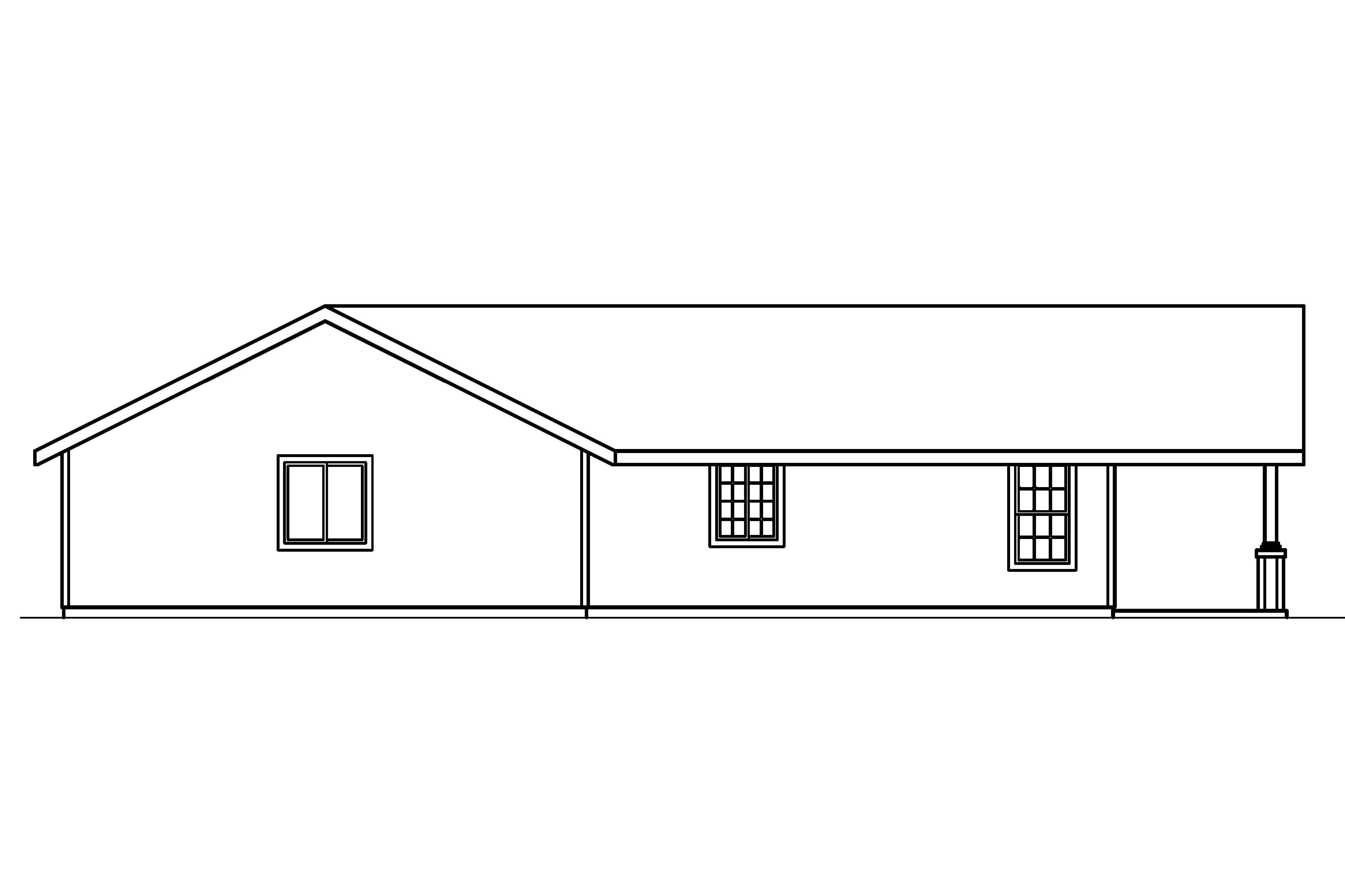 Home Plan Left Elevation of this 2-Bedroom,1321 Sq Ft Plan -108-1612