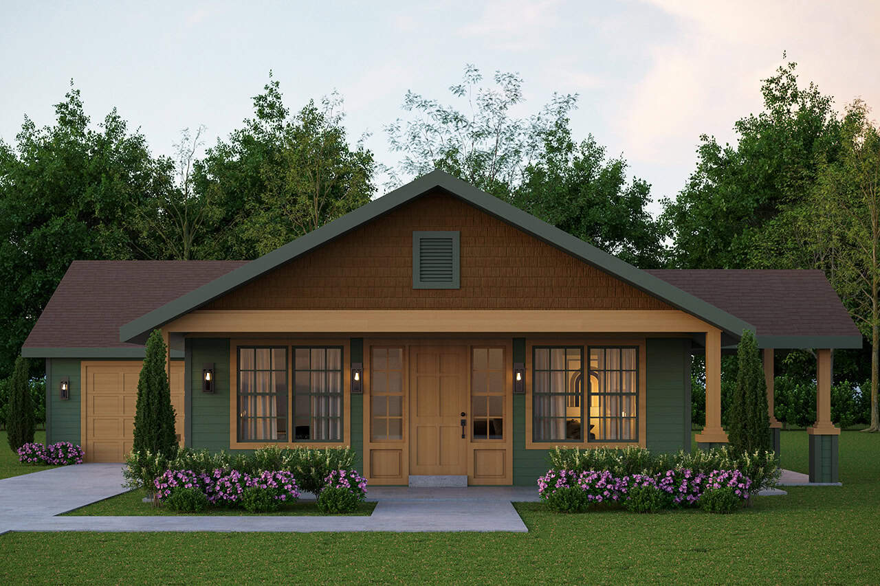 Front View of this 2-Bedroom,1321 Sq Ft Plan -108-1612