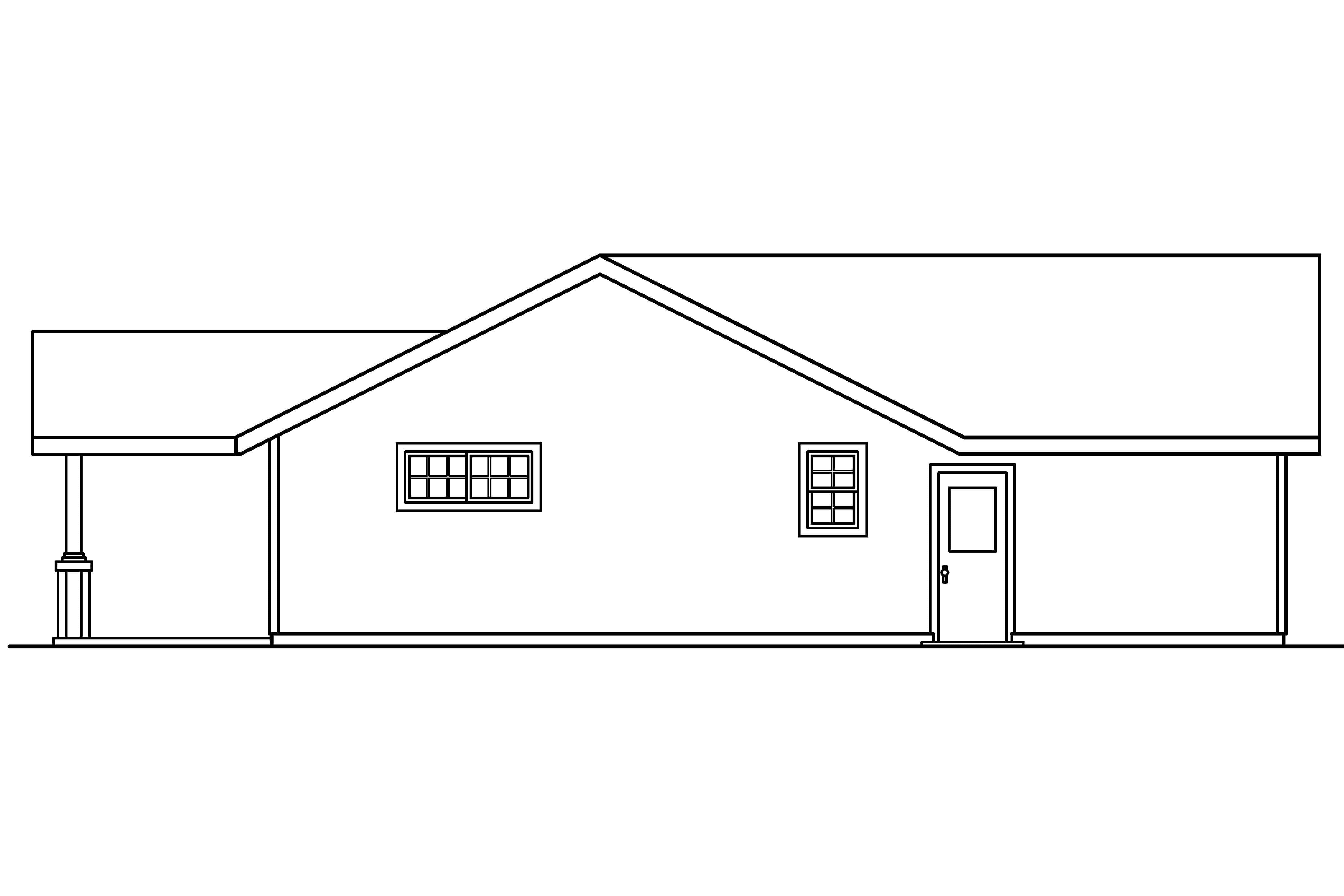 Home Plan Rear Elevation of this 2-Bedroom,1321 Sq Ft Plan -108-1612