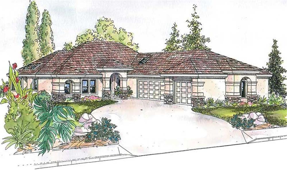 Front elevation of Coastal home (ThePlanCollection: House Plan #108-1616)