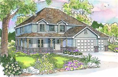 4-Bedroom, 2777 Sq Ft Country House Plan - 108-1617 - Front Exterior