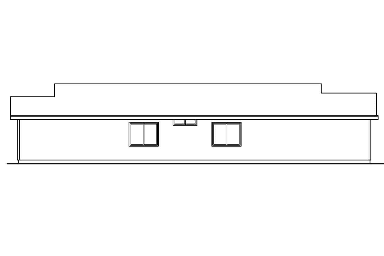 Home Plan Left Elevation of this 3-Bedroom,1317 Sq Ft Plan -108-1628