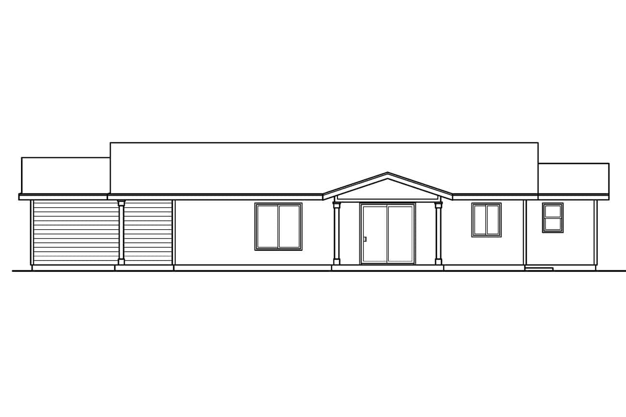 Home Plan Right Elevation of this 3-Bedroom,1317 Sq Ft Plan -108-1628