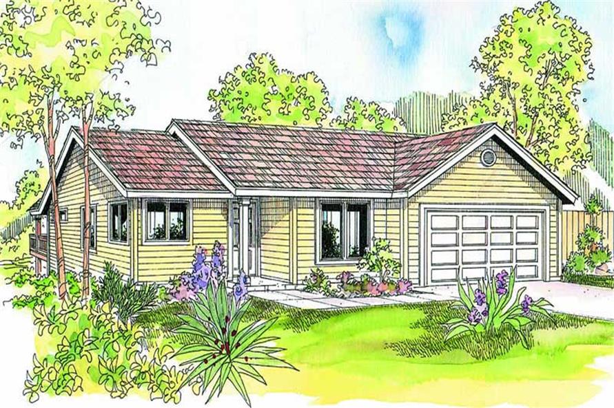 3-Bedroom, 1398 Sq Ft Ranch House Plan - 108-1629 - Front Exterior