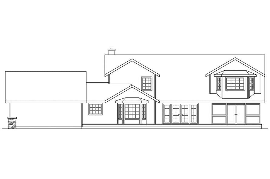Home Plan Rear Elevation of this 4-Bedroom,3291 Sq Ft Plan -108-1633