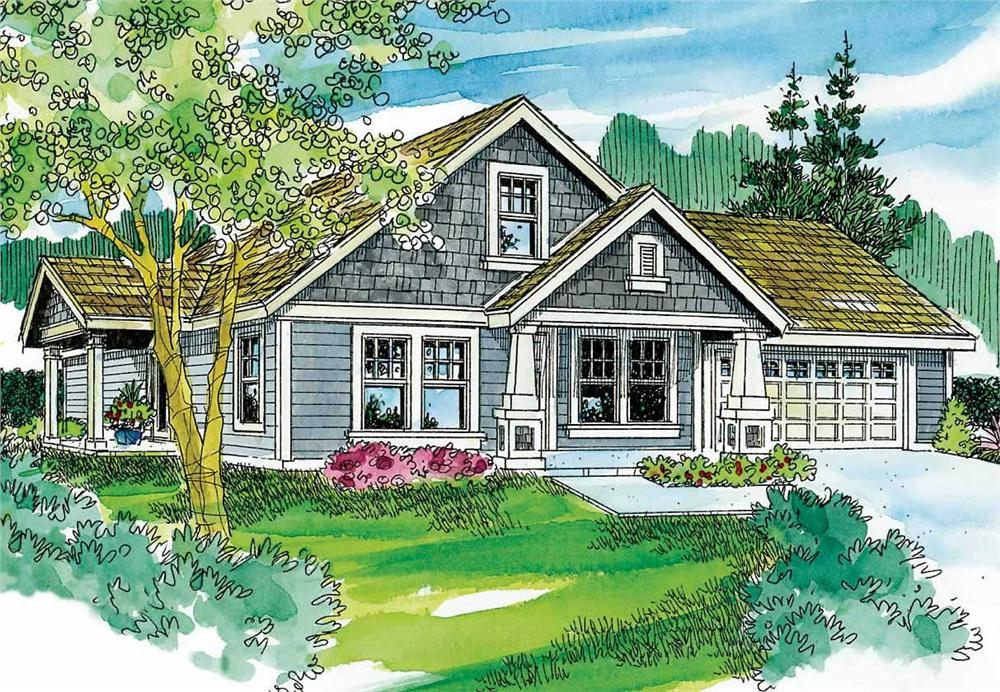 Front elevation of Cape Cod home (ThePlanCollection: House Plan #108-1642)