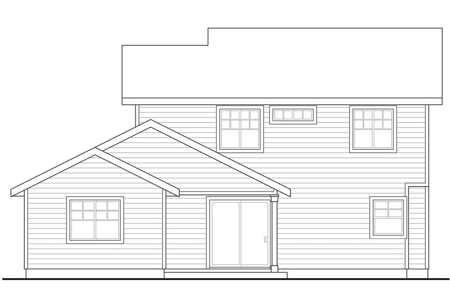 Home Plan Rear Elevation of this 4-Bedroom,1673 Sq Ft Plan -108-1645