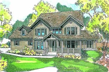 4-Bedroom, 3271 Sq Ft Country Home Plan - 108-1647 - Main Exterior