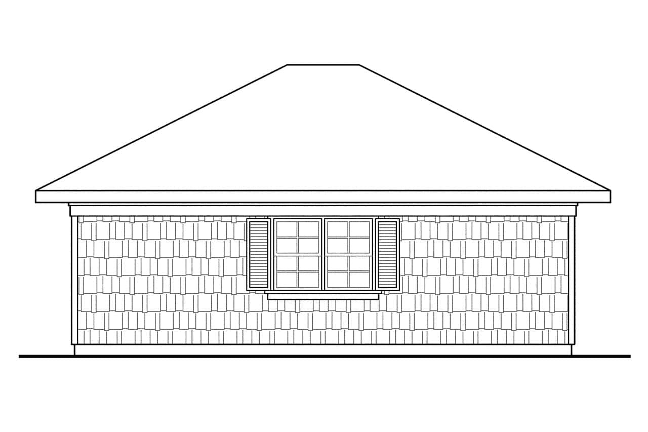 Home Plan Left Elevation of this 0-Bedroom,672 Sq Ft Plan -108-1651
