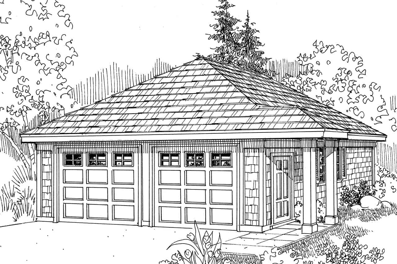 Home Plan Front Elevation of this 0-Bedroom,672 Sq Ft Plan -108-1651