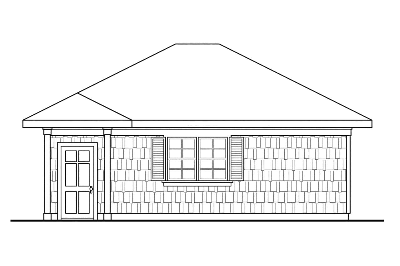 Home Plan Right Elevation of this 0-Bedroom,672 Sq Ft Plan -108-1651