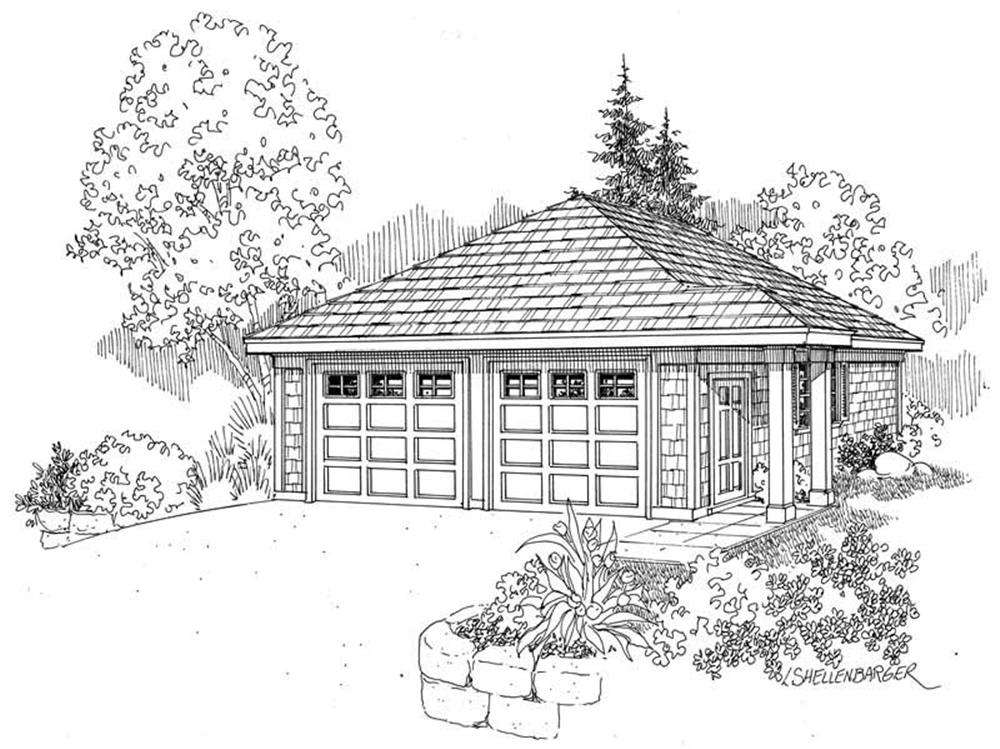 Front elevation of Garage home (ThePlanCollection: House Plan #108-1651)