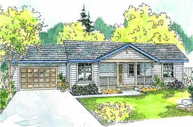 3-Bedroom, 1980 Sq Ft Ranch House Plan - 108-1654 - Front Exterior