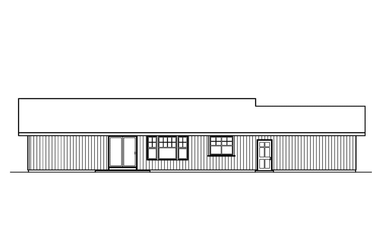 Home Plan Rear Elevation of this 3-Bedroom,1980 Sq Ft Plan -108-1654