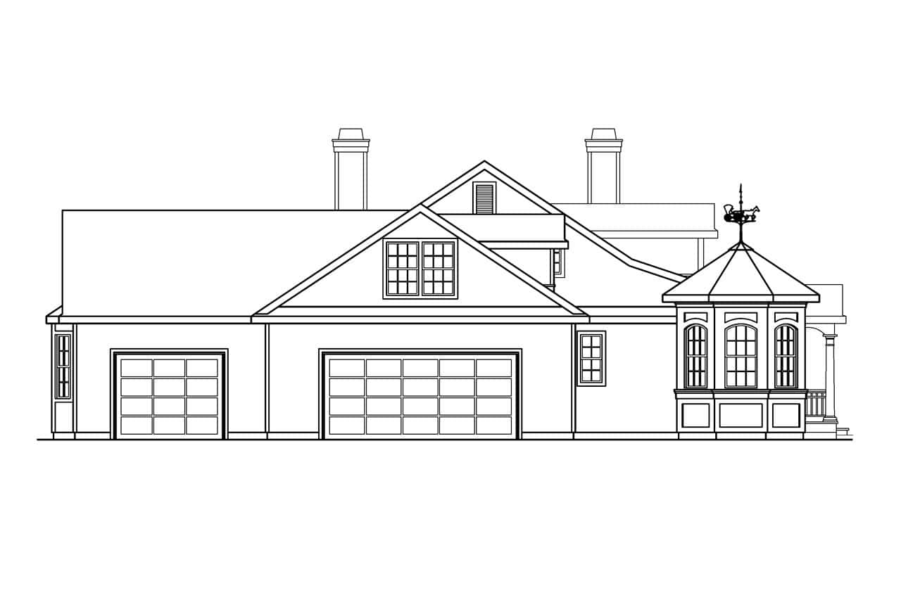 Home Plan Left Elevation of this 4-Bedroom,3959 Sq Ft Plan -108-1673
