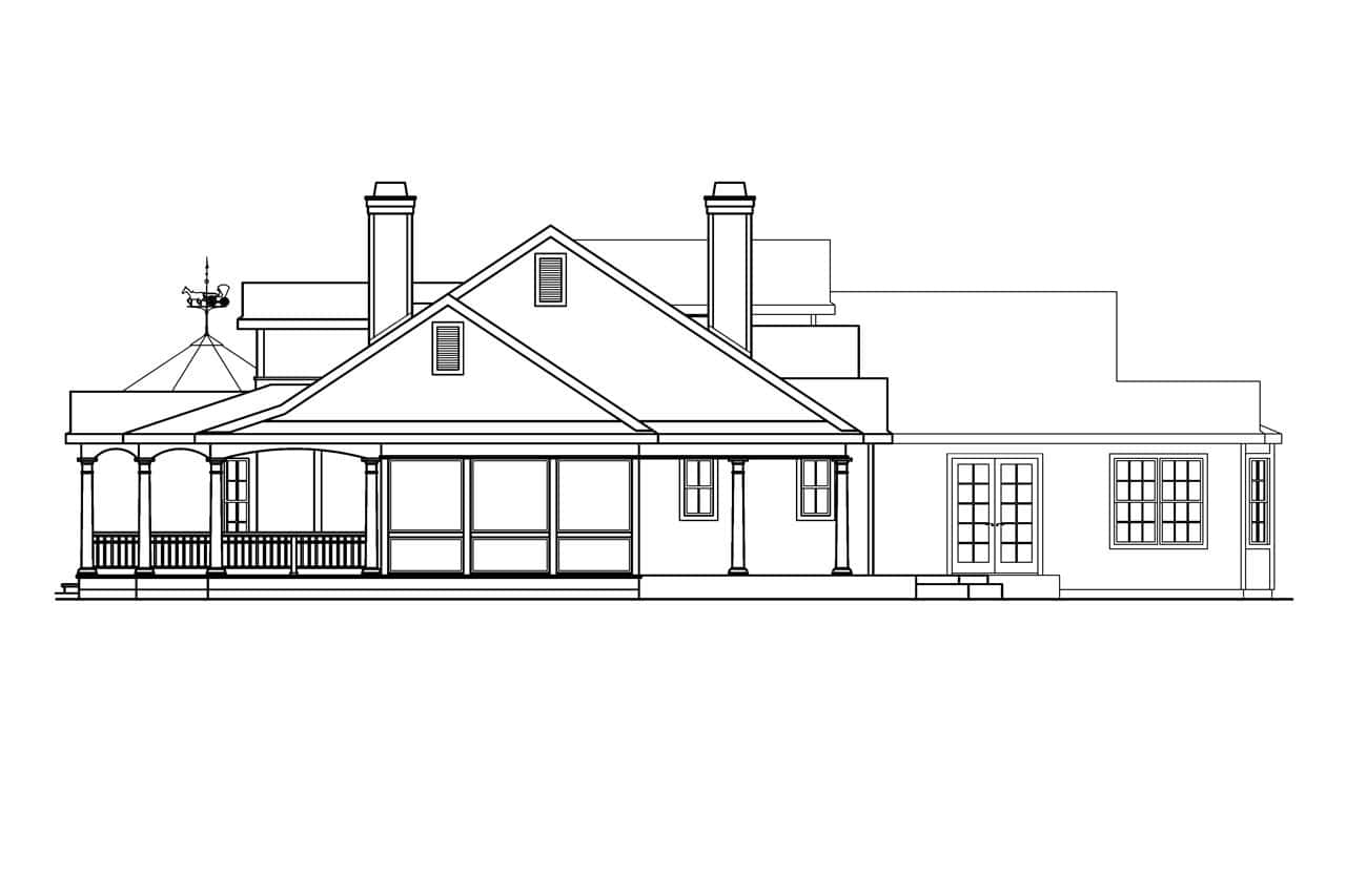 Home Plan Right Elevation of this 4-Bedroom,3959 Sq Ft Plan -108-1673