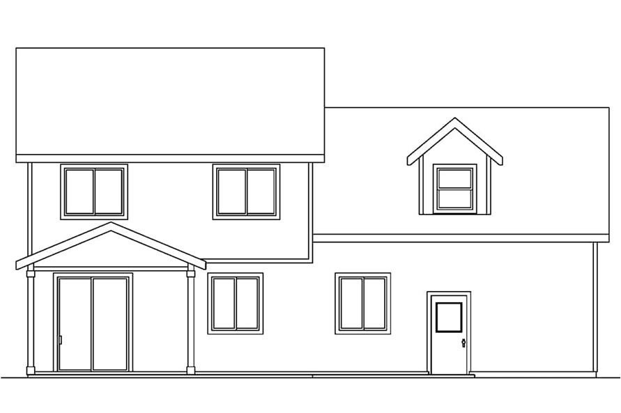 Home Plan Rear Elevation of this 3-Bedroom,2078 Sq Ft Plan -108-1681