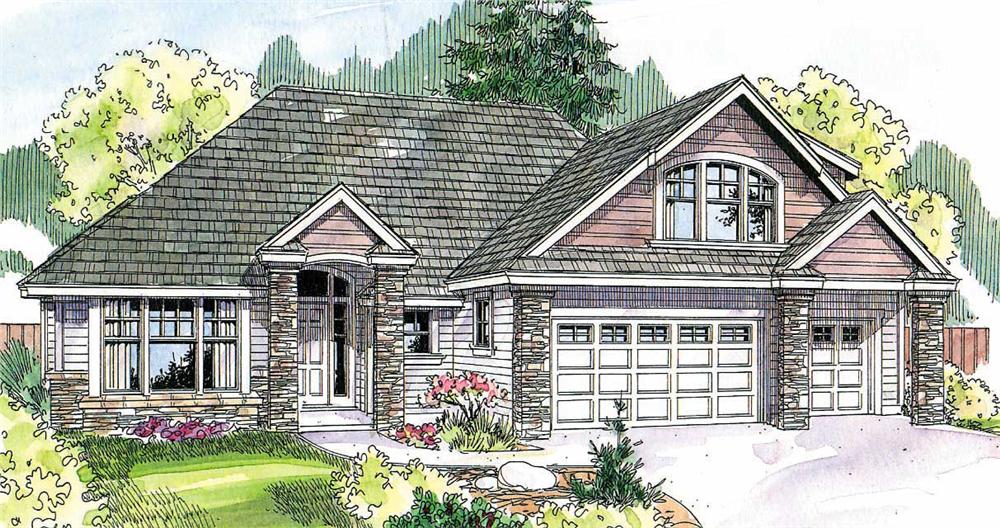 This image shows the country style of this set of house plans.