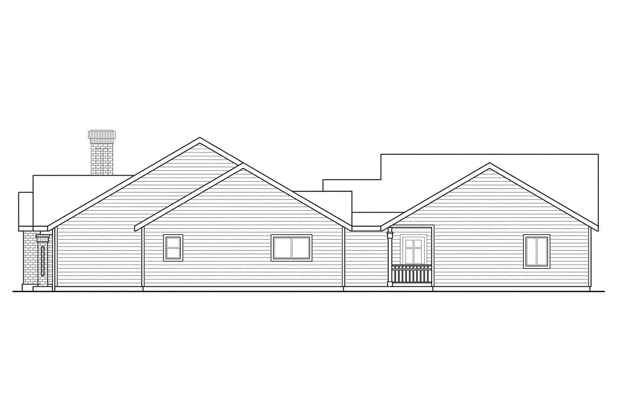 Home Plan Right Elevation of this 5-Bedroom,2473 Sq Ft Plan -108-1692
