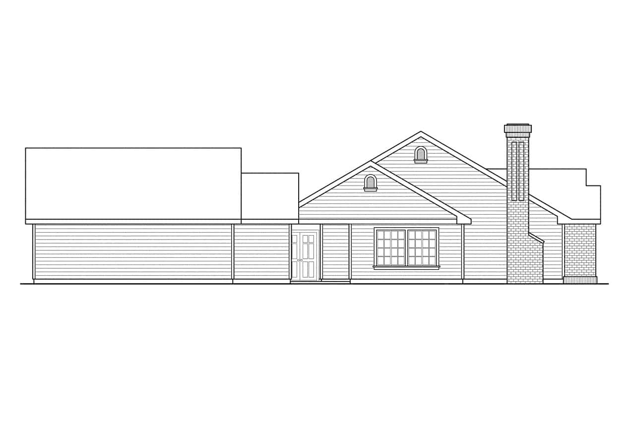 Home Plan Left Elevation of this 5-Bedroom,2473 Sq Ft Plan -108-1692