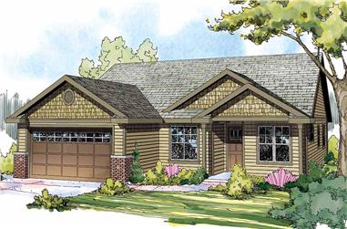 3-Bedroom, 1608 Sq Ft Arts and Crafts Home Plan - 108-1693 - Main Exterior
