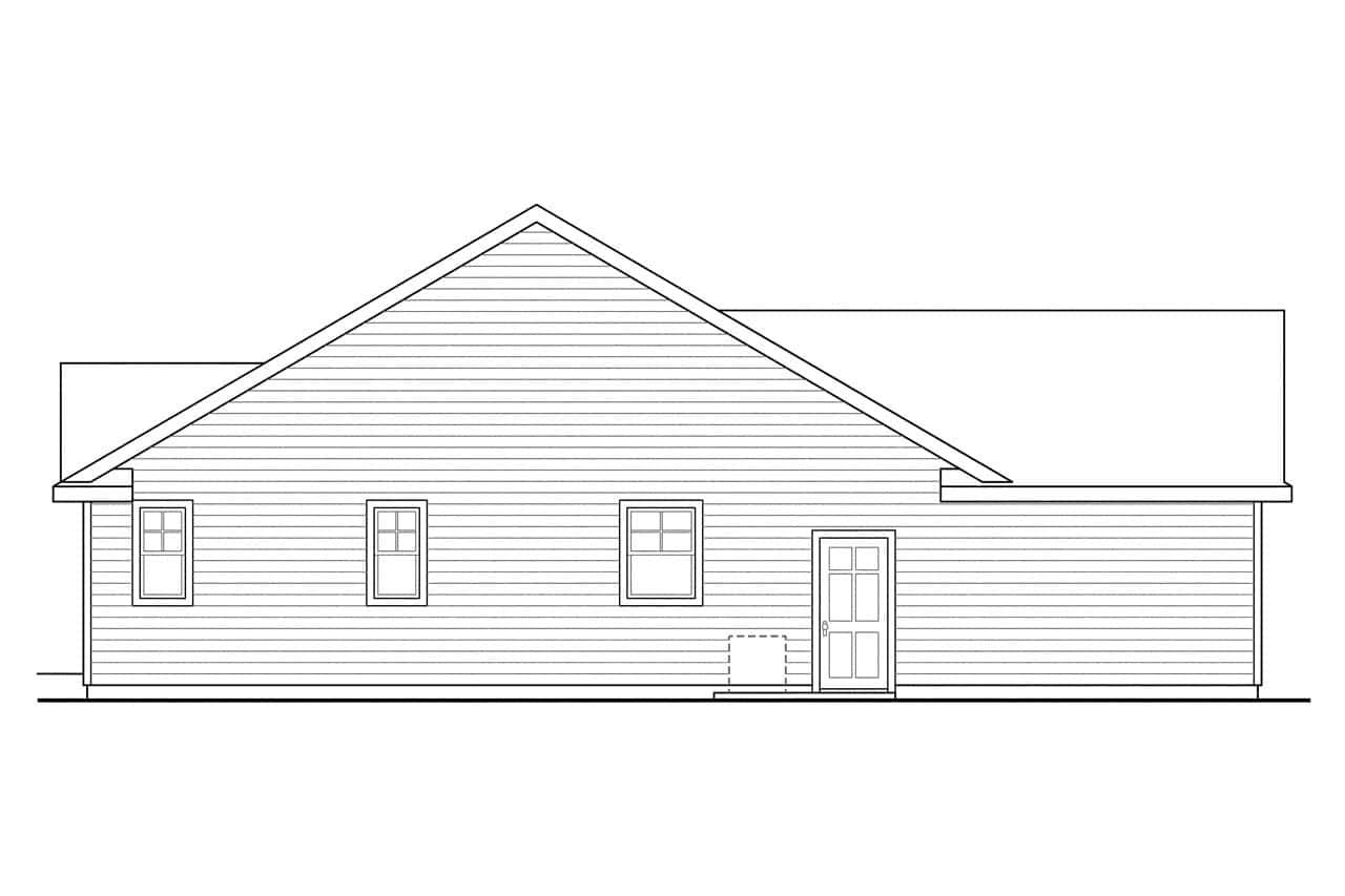 Home Plan Left Elevation of this 3-Bedroom,1884 Sq Ft Plan -108-1695