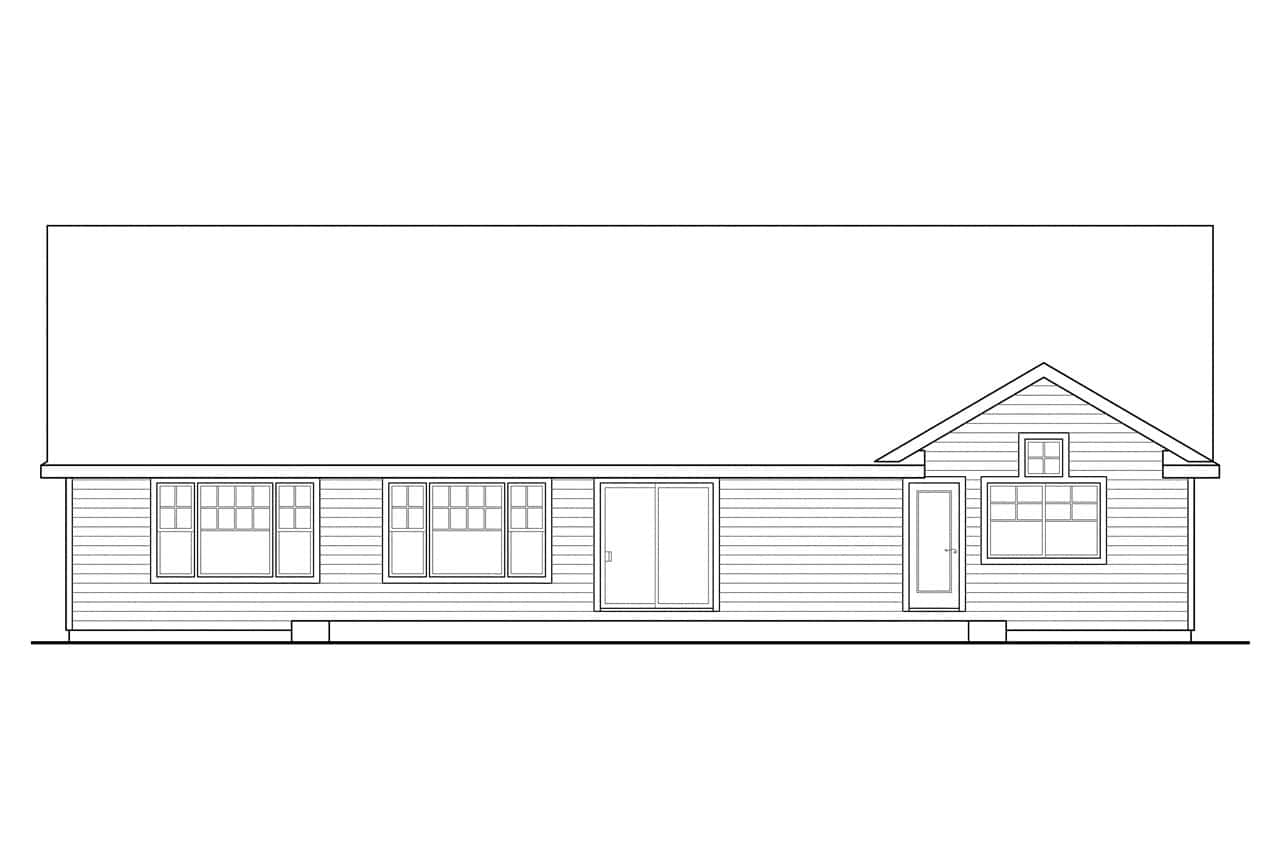 Home Plan Rear Elevation of this 3-Bedroom,1884 Sq Ft Plan -108-1695