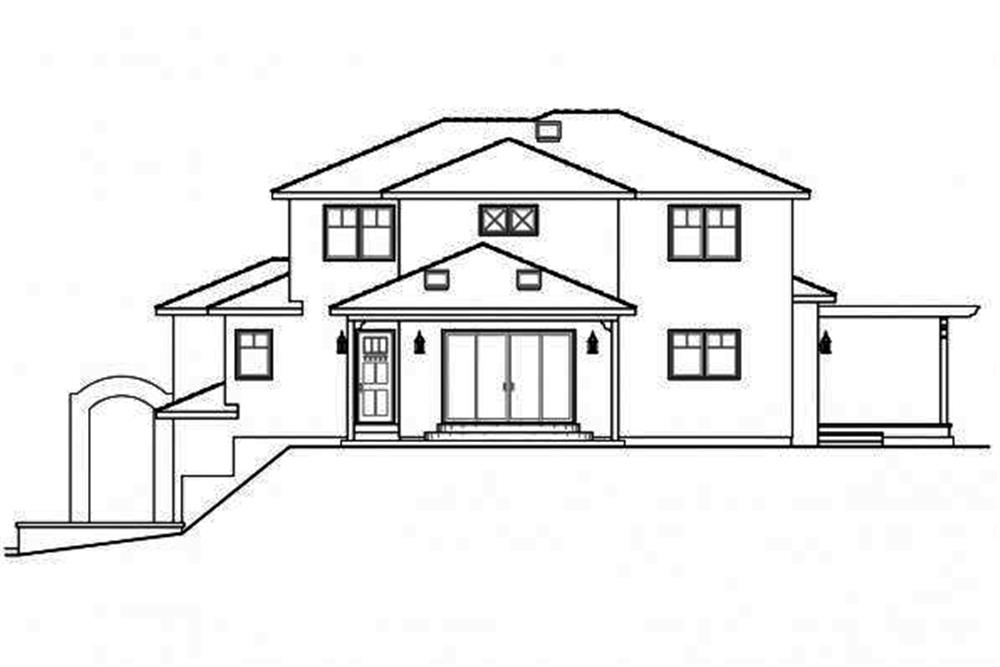 Home Plan Rear Elevation of this 3-Bedroom,2429 Sq Ft Plan -108-1698