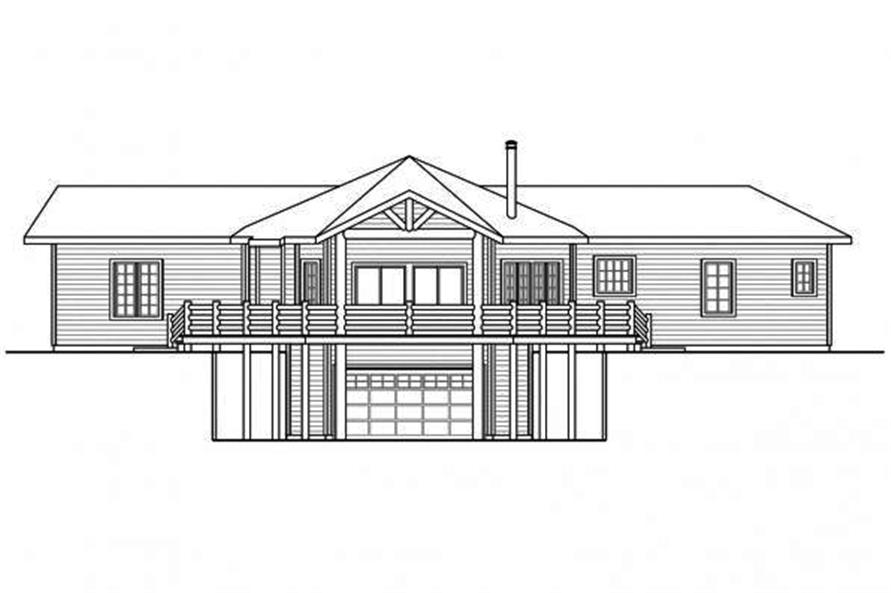 Home Plan Rear Elevation of this 2-Bedroom,1735 Sq Ft Plan -108-1706