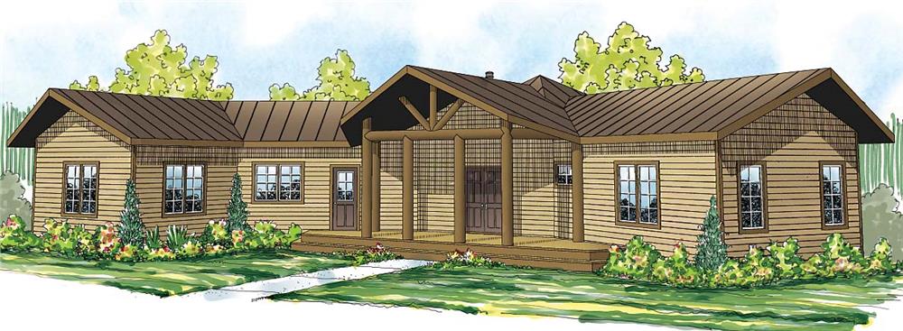 Cabin-style House - Plan #108-1706 (ThePlanCollection)