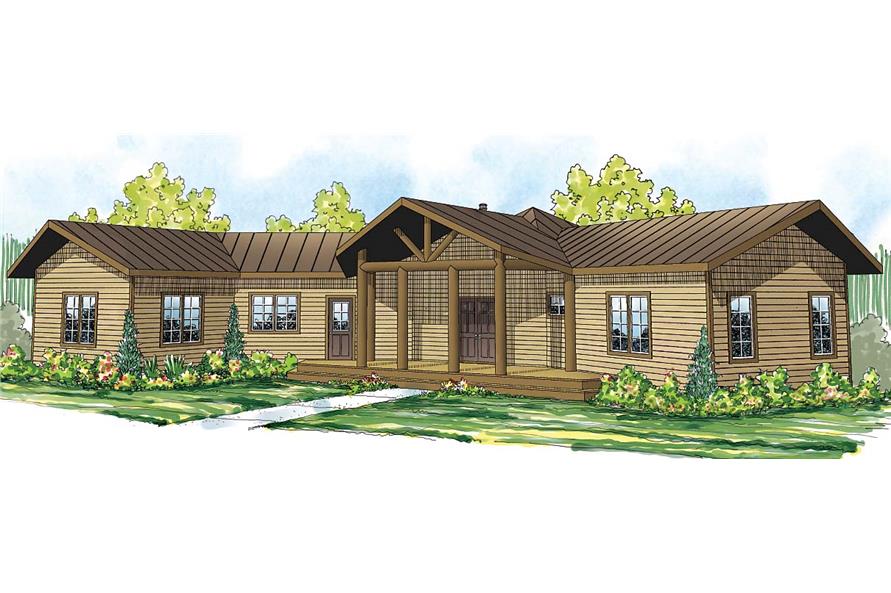 Cabin-style House - Plan #108-1706 (ThePlanCollection)