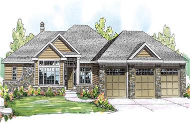 3-Bedroom, 2861 Sq Ft Ranch House Plan - 108-1710 - Front Exterior