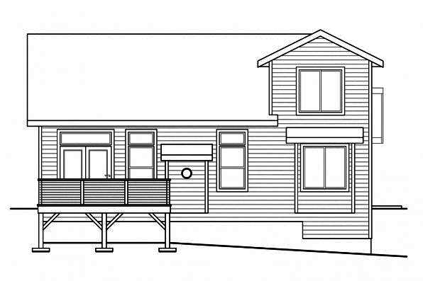 Home Plan Rear Elevation of this 3-Bedroom,1590 Sq Ft Plan -108-1716