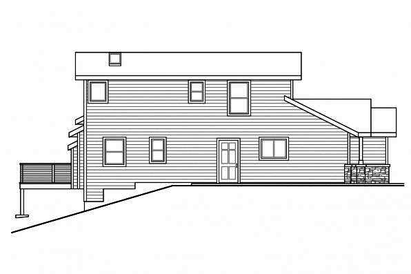 Home Plan Left Elevation of this 3-Bedroom,1590 Sq Ft Plan -108-1716