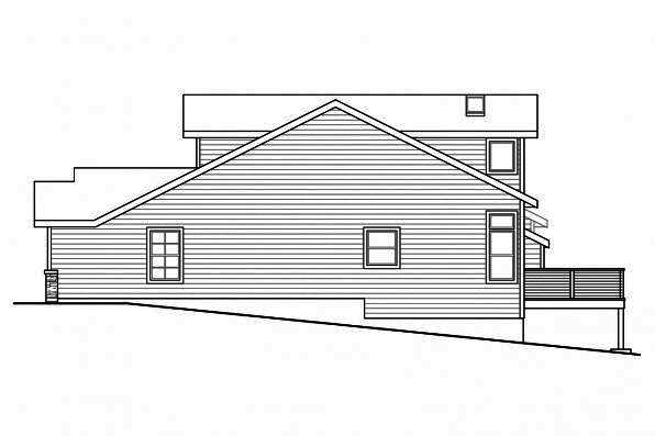 Home Plan Right Elevation of this 3-Bedroom,1590 Sq Ft Plan -108-1716