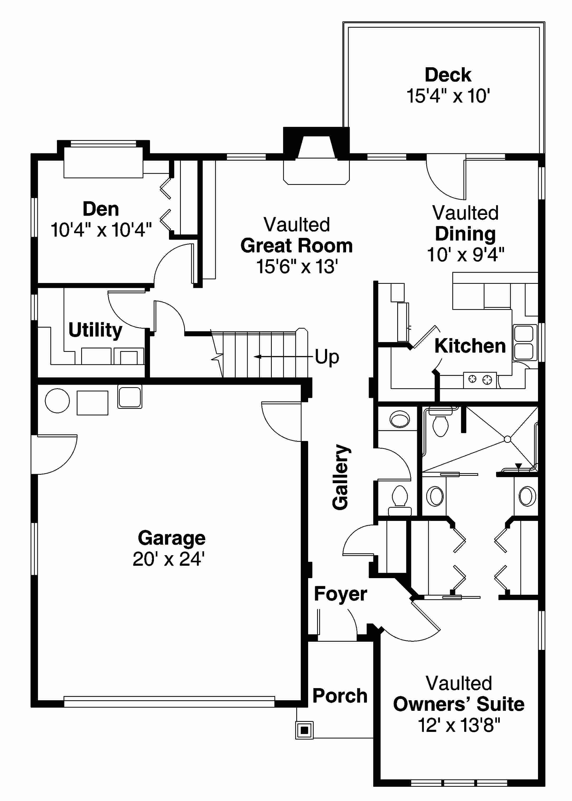 Floor Plan First Story of Ranch Plan #108-1716