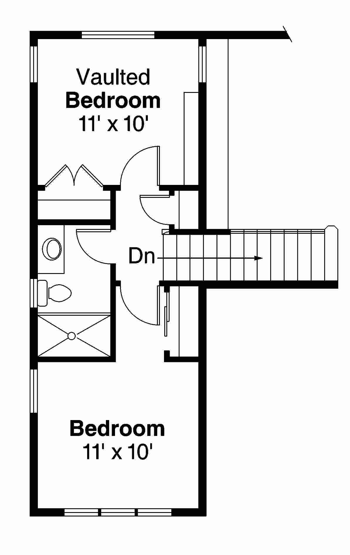Floor Plan Second Story of Ranch Plan #108-1716