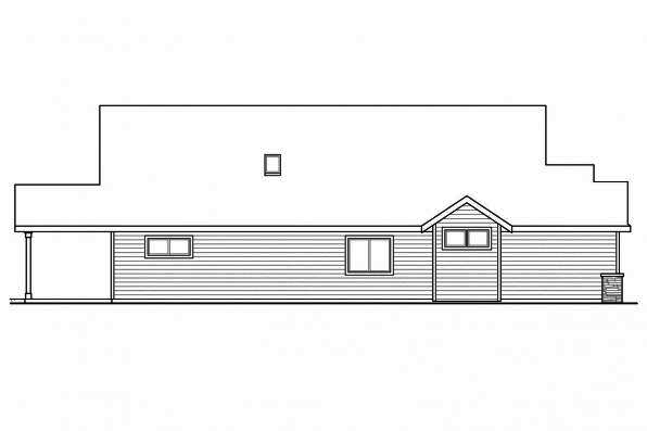 Home Plan Left Elevation of this 3-Bedroom,1658 Sq Ft Plan -108-1719