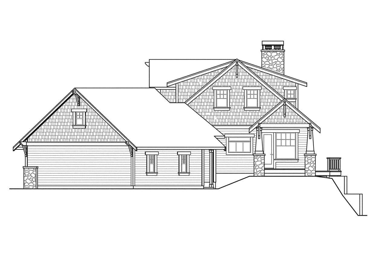 Home Plan Right Elevation of this 3-Bedroom,2662 Sq Ft Plan -108-1721