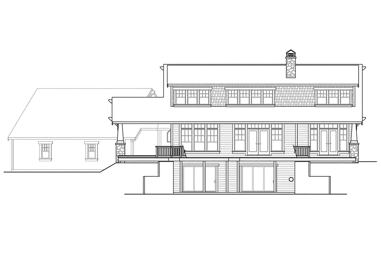 Home Plan Rear Elevation of this 3-Bedroom,2662 Sq Ft Plan -108-1721