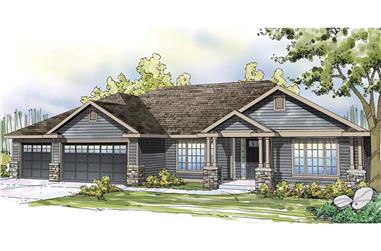 3-Bedroom, 2668 Sq Ft Ranch House Plan - 108-1745 - Front Exterior