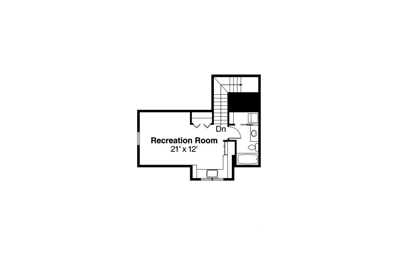 Floor Plan Second Story of Mediterranean Plan #108-1747