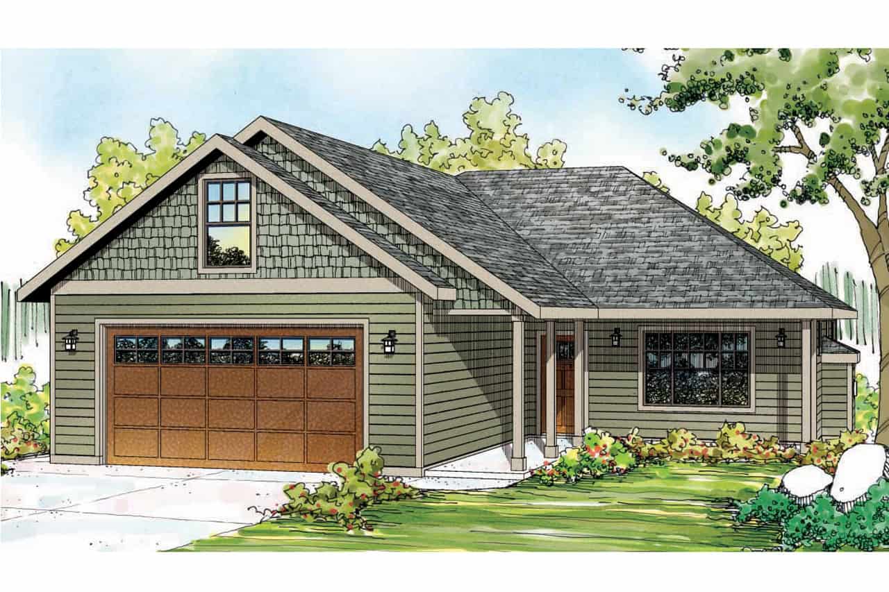 Front View of this 3-Bedroom,1369 Sq Ft Plan -108-1750