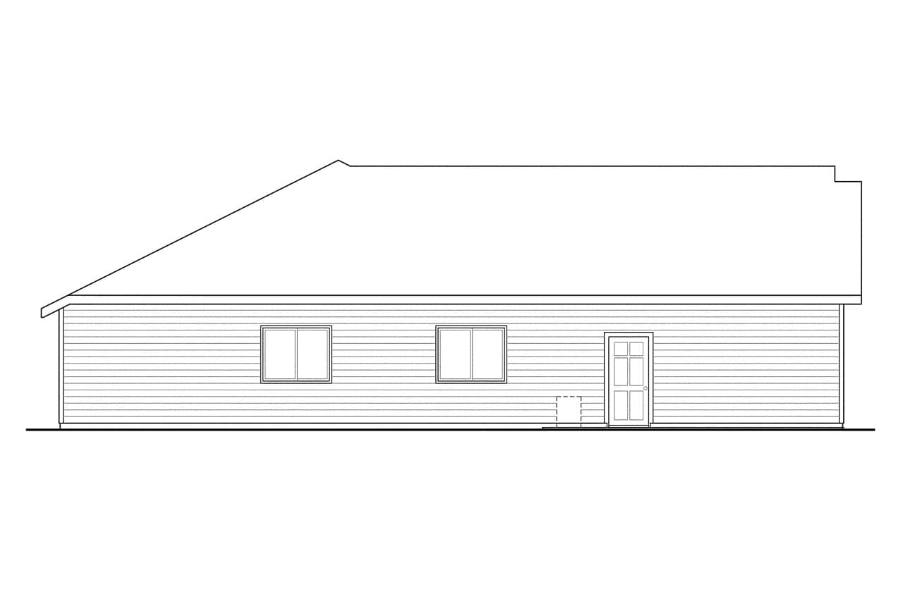 Home Plan Left Elevation of this 3-Bedroom,1369 Sq Ft Plan -108-1750